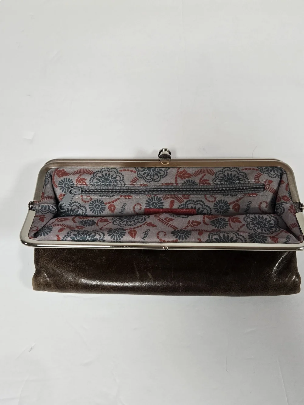 HOBO Dark Brown Leather Frame Clutch